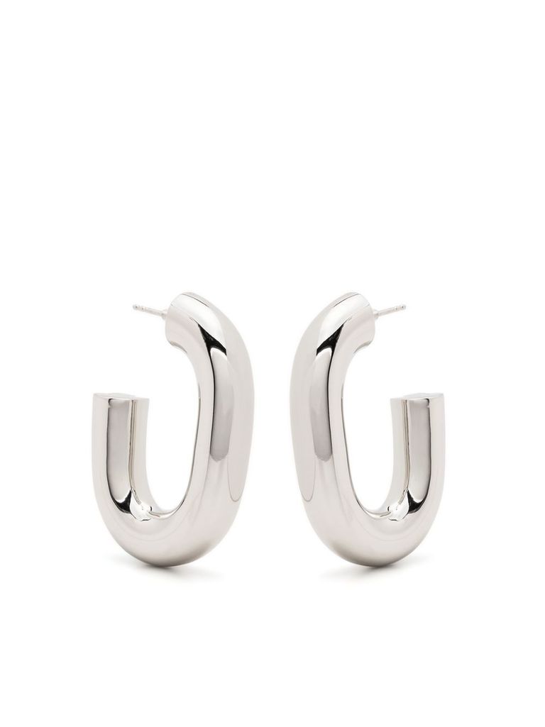 Rabanne Xl Link Hoop Earrings In Silver