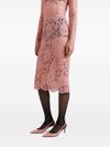 dolce & gabbana - Fitted semi-sheer pink lace dress - 1