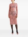 dolce & gabbana - Fitted semi-sheer pink lace dress - 2