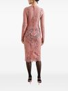 dolce & gabbana - Fitted semi-sheer pink lace dress - 3