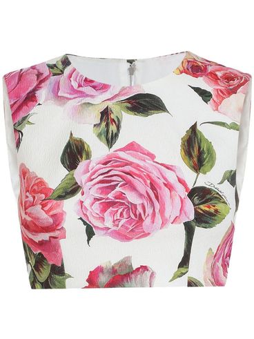 DOLCE & GABBANA - White top with a pink floral print