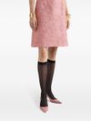 dolce & gabbana - Short fitted pink dress with floral embroidery - 4