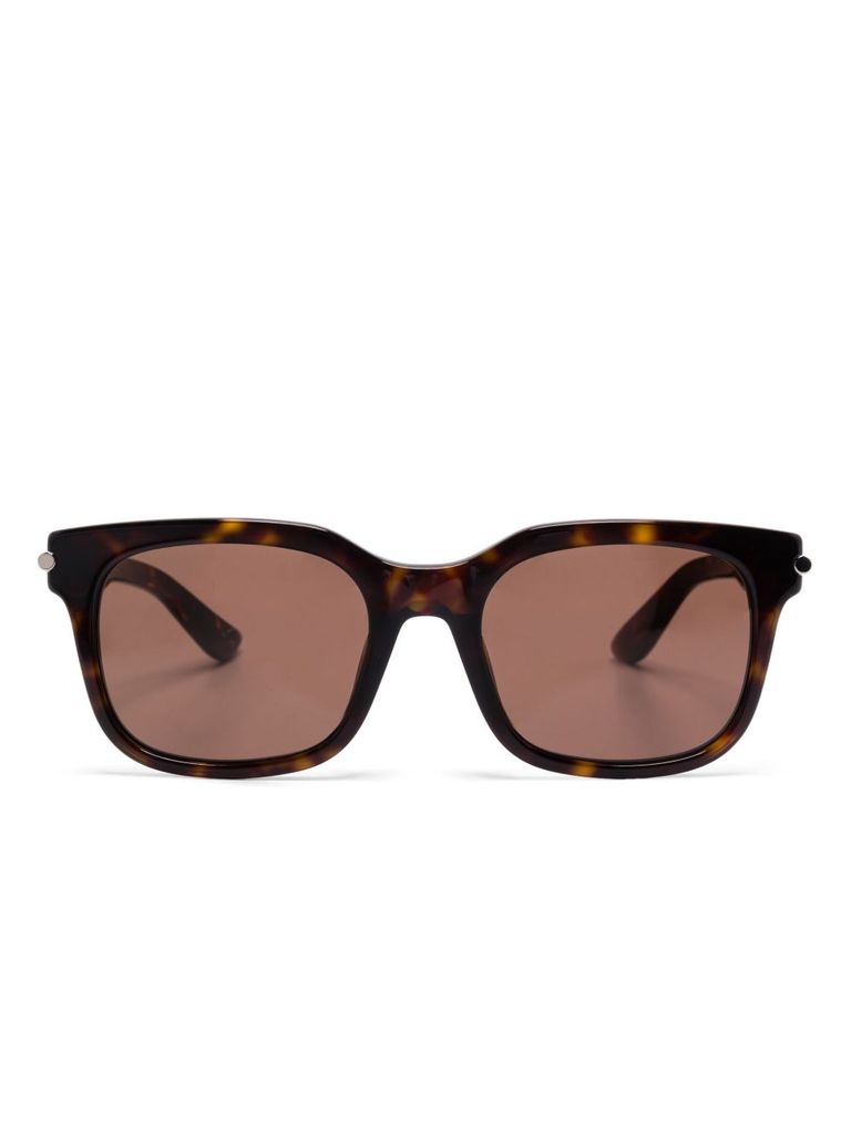 Alexander Mcqueen City T-bar Rectangular Sunglasses In Brown