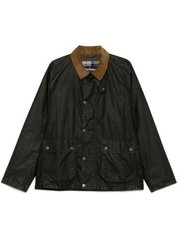 BARBOUR - Green waxed Bedale jacket in organic cotton