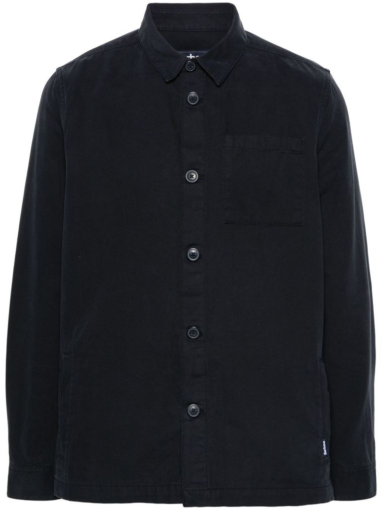 Shop Barbour Blue Cotton Shirt With Pocket