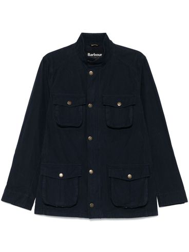 BARBOUR - Blue cotton Corbridge jacket with pockets