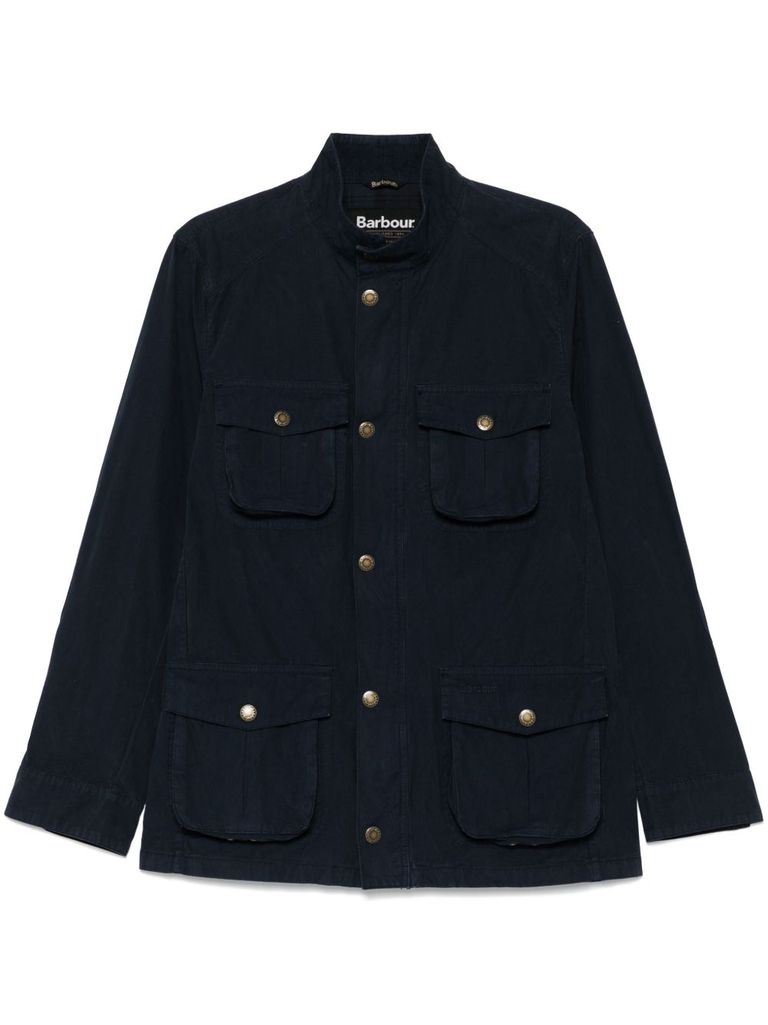 Shop Barbour Blue Cotton Corbridge Jacket With Pockets