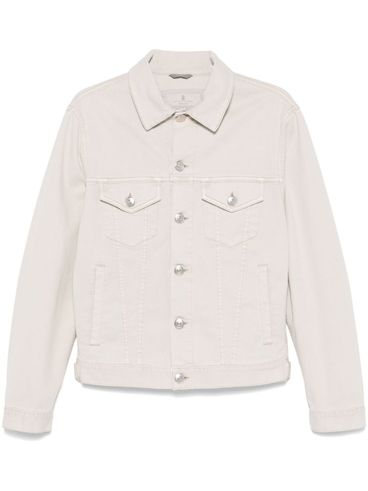 BRUNELLO CUCINELLI - Beige denim jacket with pockets