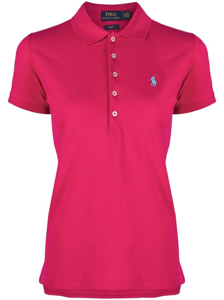 Shop Polo Ralph Lauren Embroidered Logo Polo Shirt In Pink