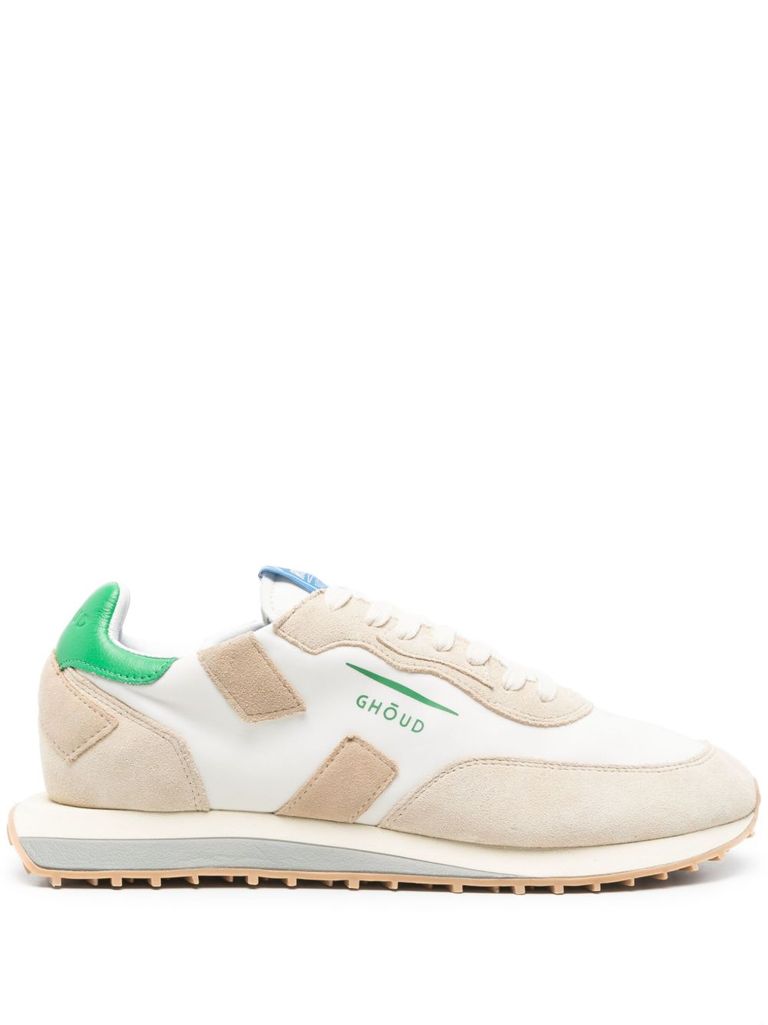 Ghoud Ghōud Beige Rush Sneakers With Green Heel In Beige