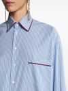 etro - Camicia a righe azzurra con dettagli bordeaux - 6