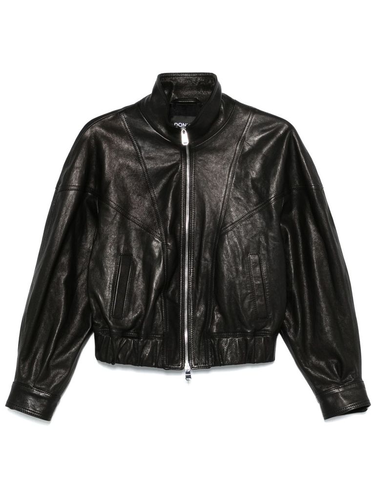 Shop Dondup Black Leather Jacket