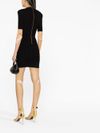 balmain - Short black fitted dress with buttons - 1