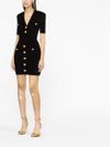 balmain - Short black fitted dress with buttons - 3