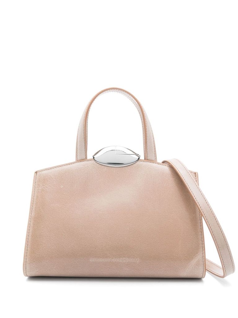 Shop Benedetta Bruzziches Small Beige Serena Shoulder Bag In Leather