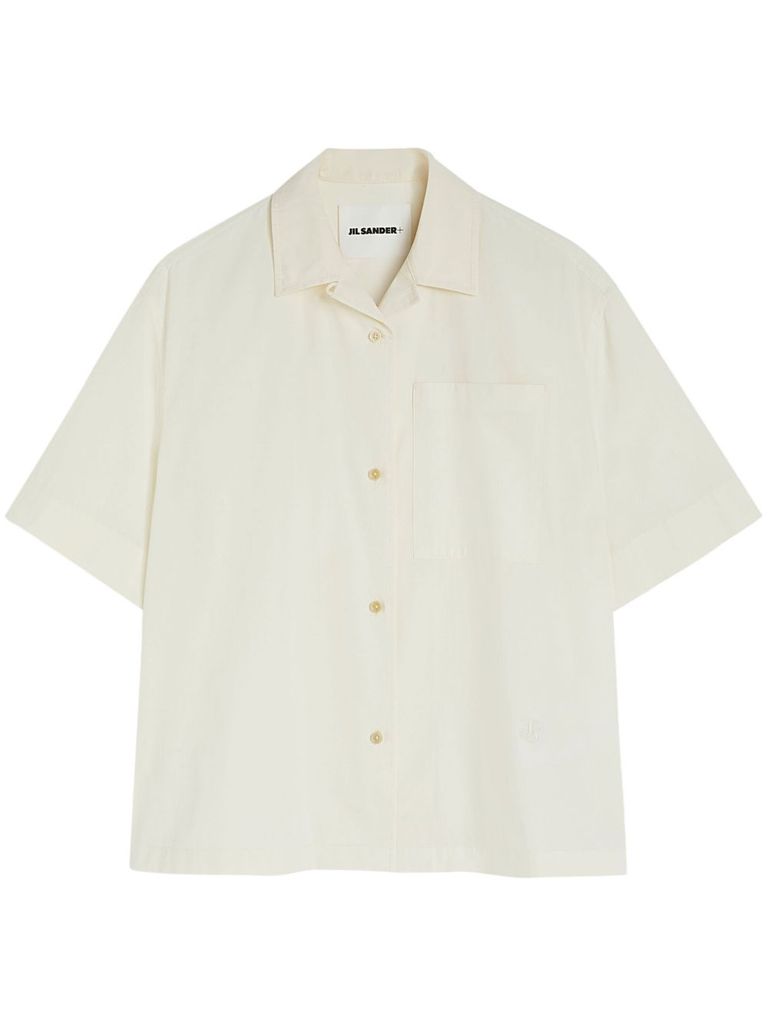 Shop Jil Sander White Cotton Shirt With Pocket