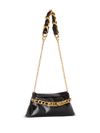 balmain - 1945 clutch bag in calf leather with chain and logo - 1