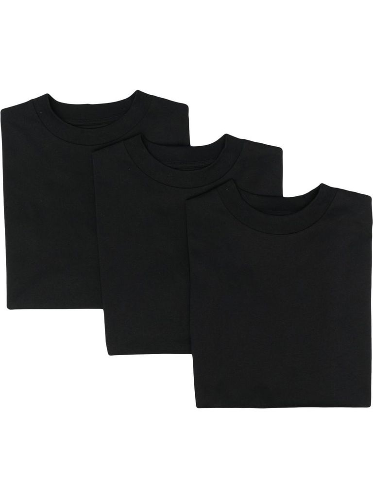 Jil Sander Confezione Da 3 T-shirt In Cotone Con Etichetta Logo In Black