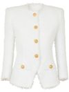 balmain - White structured blazer with buttons and pockets