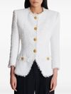 balmain - White structured blazer with buttons and pockets - 4