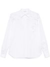 ermanno scervino - White cotton shirt with perforated inserts