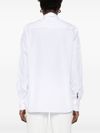 ermanno scervino - White cotton shirt with perforated inserts - 1