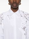 ermanno scervino - White cotton shirt with perforated inserts - 2