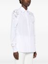 ermanno scervino - White cotton shirt with perforated inserts - 3