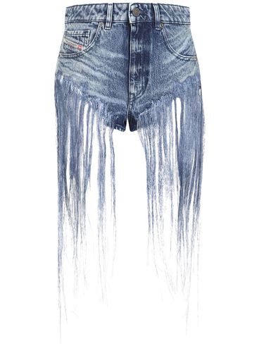 DIESEL - Denim shorts with fringe