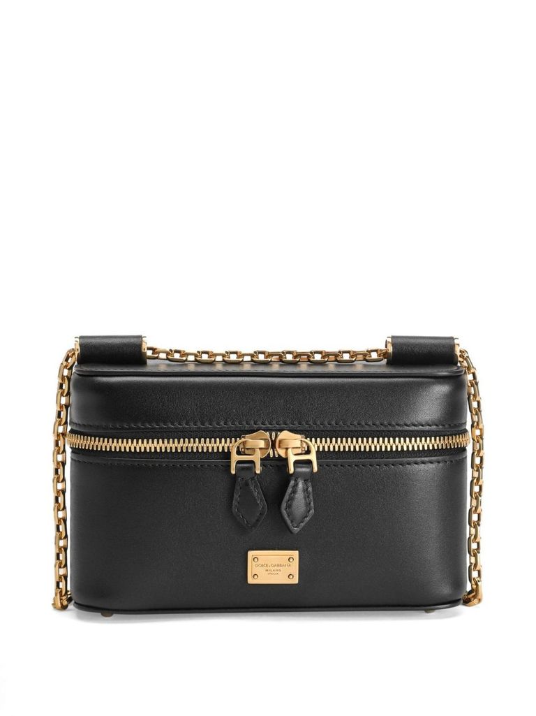 Shop Dolce & Gabbana Sicily Cube Shoulder Bag In Black Leather