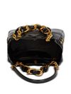 balmain - Black leather shopping bag with gold details - 5