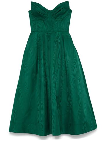 REBECCA VALLANCE - Green strapless flared midi dress Luiza