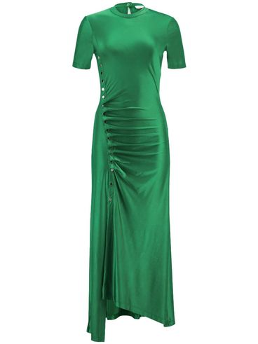 RABANNE - Green fitted long dress with buttons