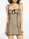misbhv - Abito corto beige aderente con logo - 3