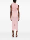 magda butrym - Pink silk midi dress with rose detail - 2