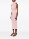 magda butrym - Pink silk midi dress with rose detail - 3