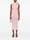 magda butrym - Pink silk midi dress with rose detail - 4