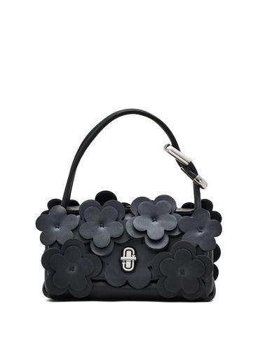 MARC JACOBS - Borsa The Dual mini in pelle nera con fiori