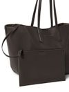 brunello cucinelli - Calf leather shopper bag in dark brown - 2