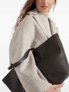 brunello cucinelli - Calf leather shopper bag in dark brown - 3