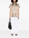 brunello cucinelli - Silk short sleeves shirt in beige - 2