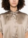 brunello cucinelli - Silk short sleeves shirt in beige - 3