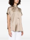 brunello cucinelli - Silk short sleeves shirt in beige - 4