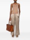 brunello cucinelli - Silk track pants in beige - 4