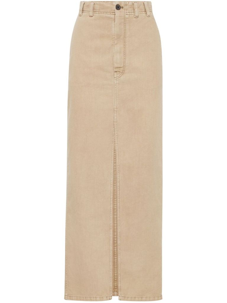 Brunello Cucinelli Monili Bead-embellished Skirt In Beige