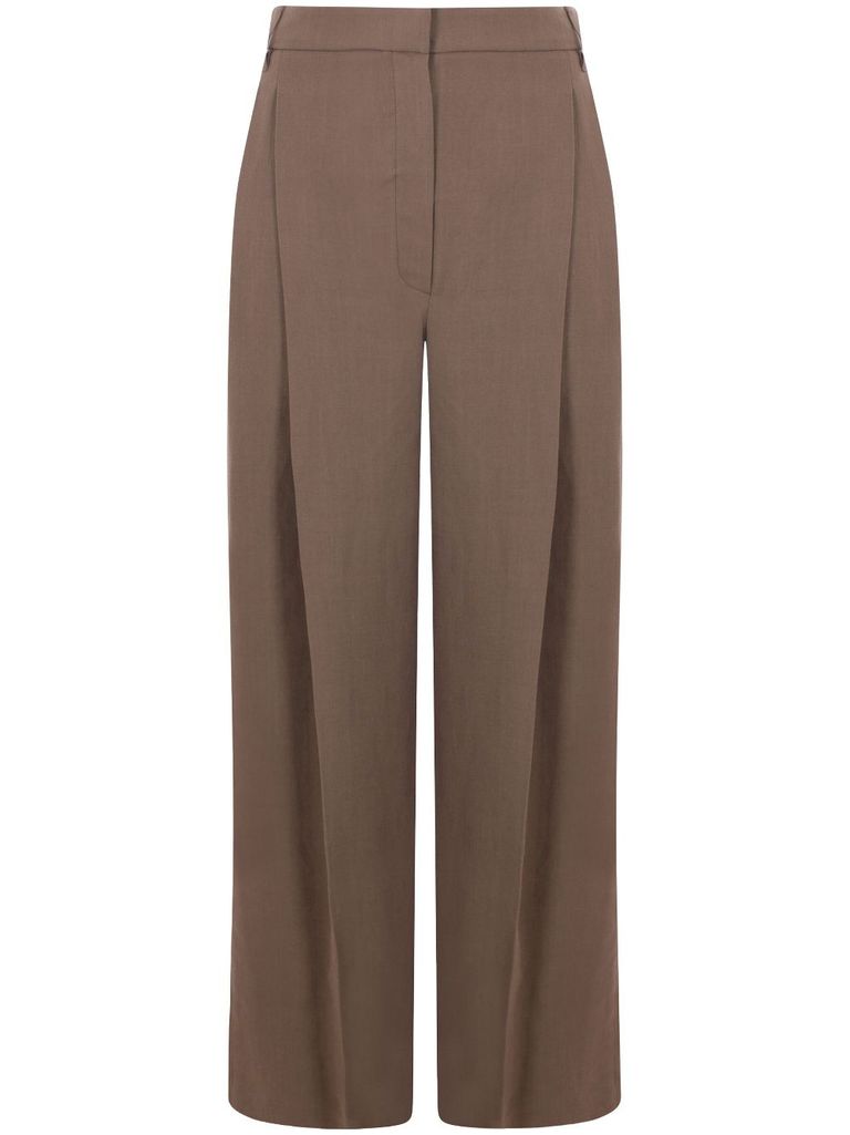Brunello Cucinelli Wide Leg Pants In Brown In Brown