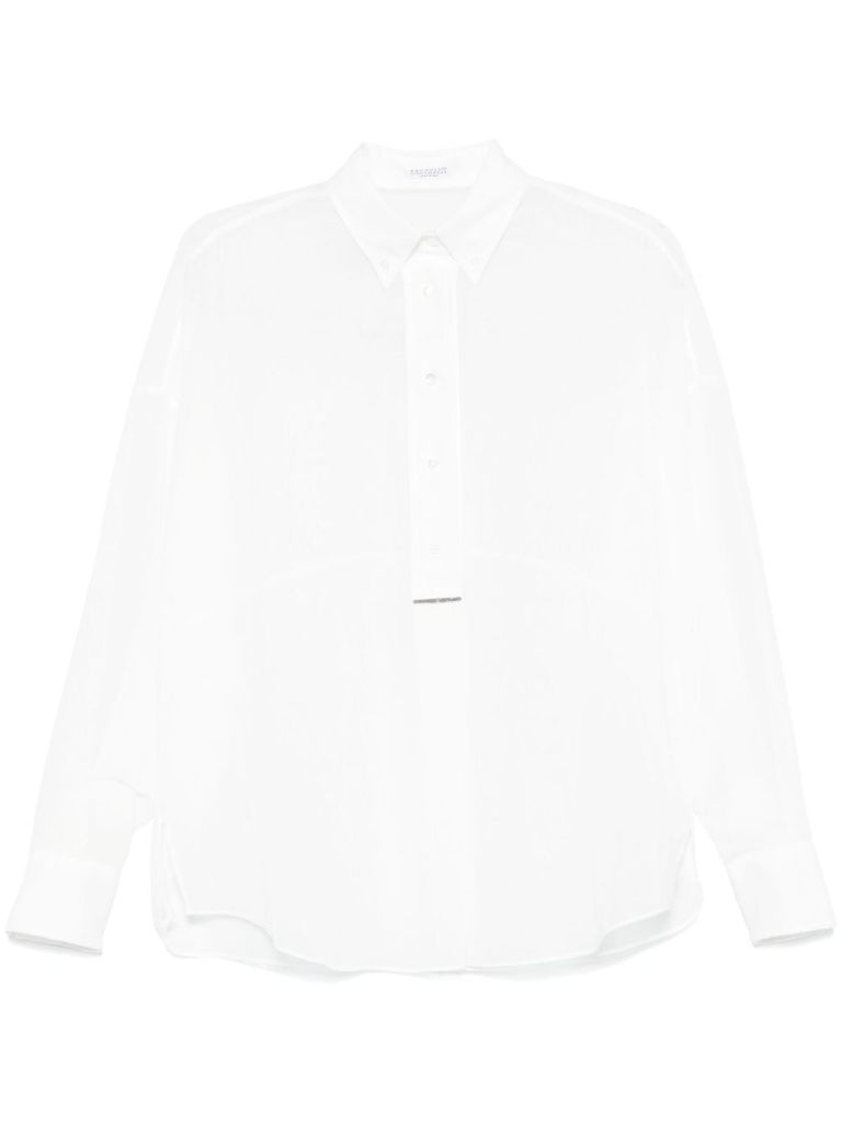 Brunello Cucinelli Semi-transparent Shirt In White