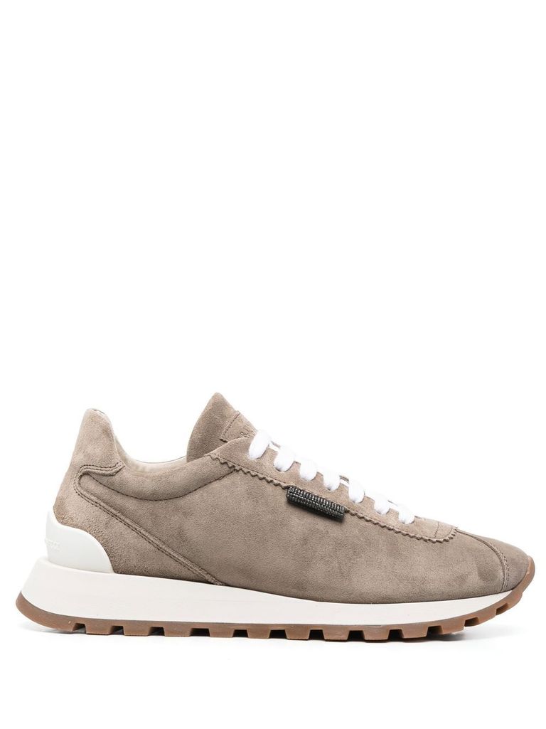 Brunello Cucinelli Suede Upper Round Toe Non-slip Rubber Sole In Grey