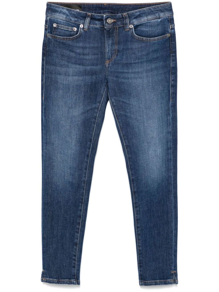Dondup Slim Fit Cropped Jeans In Blue