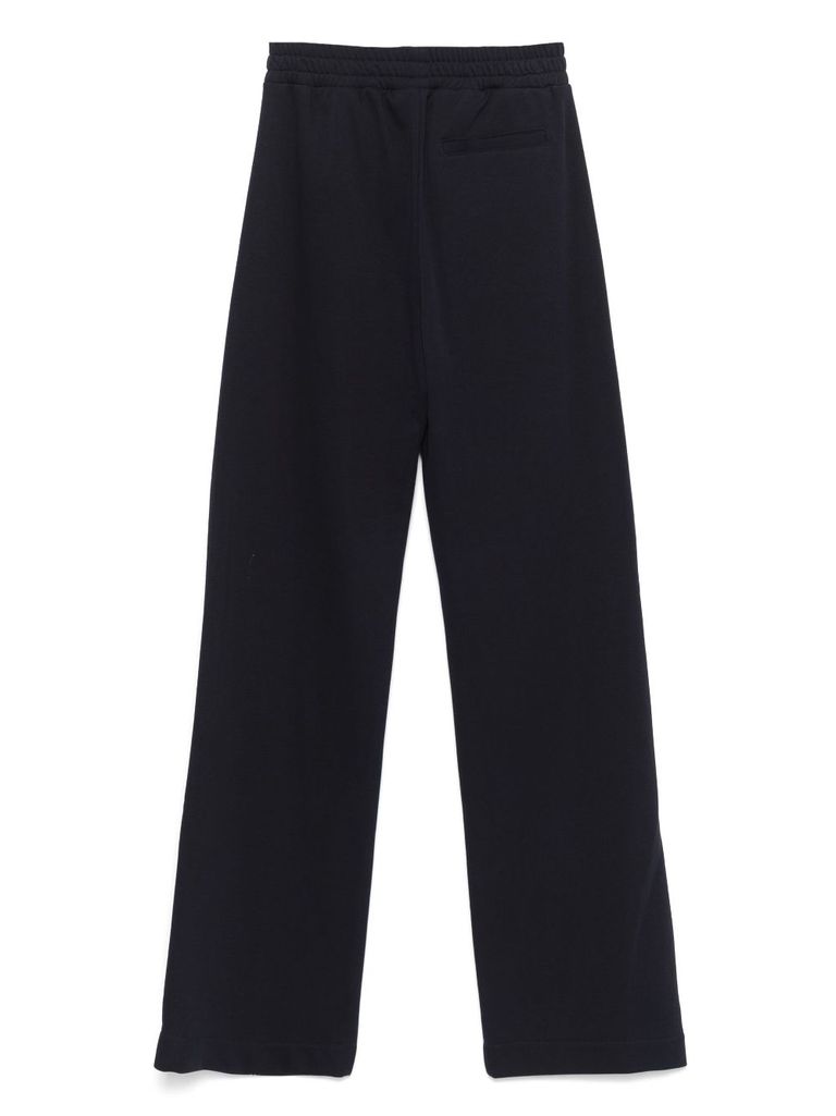 Dondup Navy Blue Logo-embroidered Track Pants In Blue